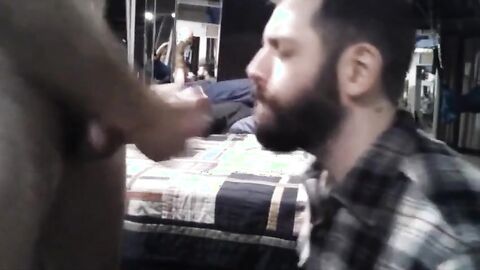 Big-Cock Bear Amateur Gets a Face Full of Cum