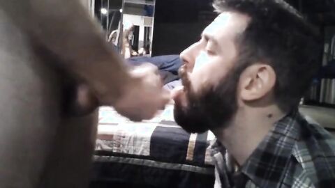 Big-Cock Bear Amateur Gets a Face Full of Cum