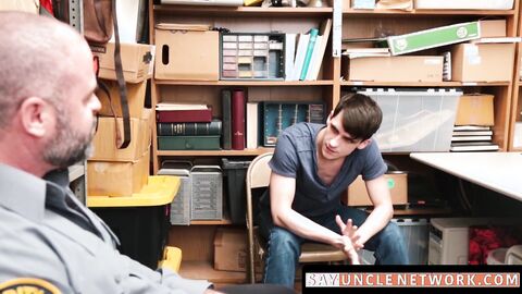 SayUncleNetwork.com - Sexy thief cum sprays while getting bareback fucked raw