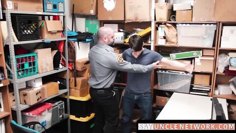 SayUncleNetwork.com - Sexy thief cum sprays while getting bareback fucked raw