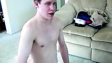 Josh Williams fucked on the floor and jerking himself off