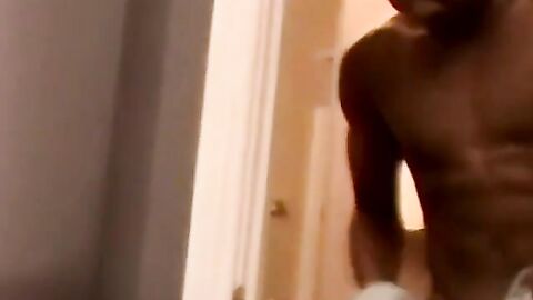 JoeSchmoeXXX.com - Ebony jock masturbation paused with mature homo's blowjob