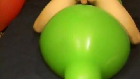 Humping and Riding Big Green Balloon until I Cum