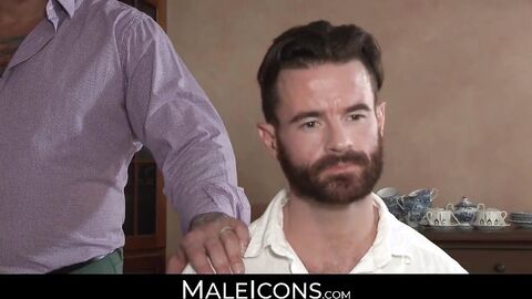 MaleIcons.com - Gay daddies Brendan Patrick and Hugh Hunter's intense sex session