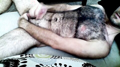 Hairy Horny Daddy Strokes His Big Cock
