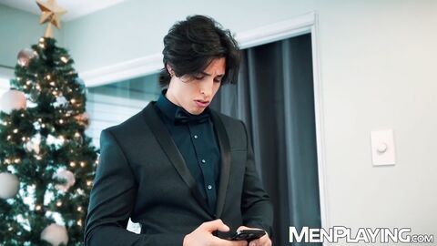 Straight bossy dude Gattouz tugs his massive cock until it bursts