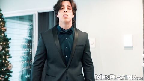 Straight bossy dude Gattouz tugs his massive cock until it bursts