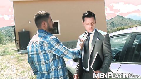 Dominant Dato Foland anal breeds submissive hunk Rex Cameron