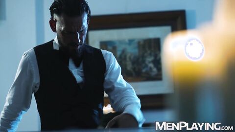 Suited men Derek Allen and Nico Bello relentlessly bareback