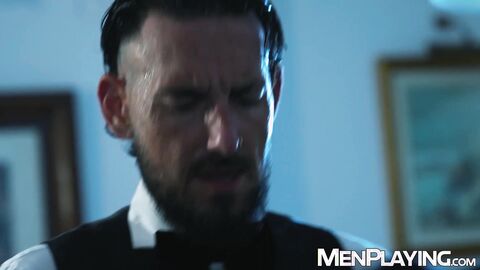 Suited men Derek Allen and Nico Bello relentlessly bareback