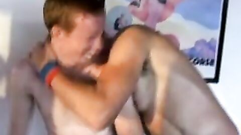 Horny Dillon and Will go wild in an outdoor cock jacking and toy fucking