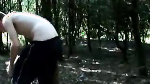 British guy pulled out his long thick cock and wanked it hard in the park