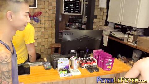 Freshly bleached Asian twink Nolan Knox seduces the camp owner Danny Wilcoxx