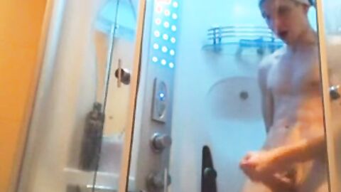 Big-Cock Russian Twink Showers on Webcam