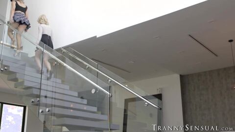 The blonde TS Emma Rose and charming lady Chanel Camryn delight in their banging sesh