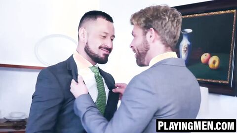 PlayingMen.com - Christian Sam fucks Gabriel Phoeniz with a toy in the office