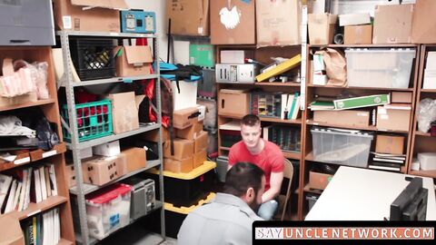 SayUncleNetwork.com - Bearded security officer raw pounds young thief's tight ass