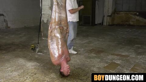 BoyDungeon.com - Roped Ariel Black wrapped and whipped in intense SM session