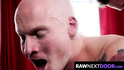 RawNextDoor.com - Bareback threesome with muscular tattooed homosexuals Lance Ford Da