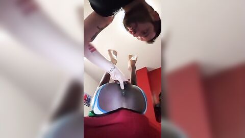 Tatted White Guy Barebacks a Little Black Guy