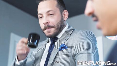 Latino hunk John Brachalli groans while breeding with Jonathan Miranda