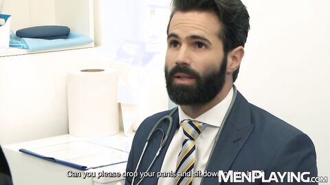 Bearded Dani Robles groans as big dicked Jean Franko plows him raw