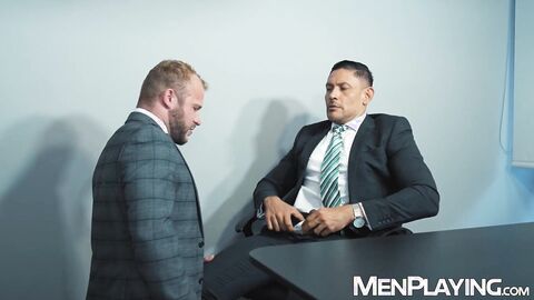 Latino daddy John Rodriguez makes his coworker Malek Tobias bend over