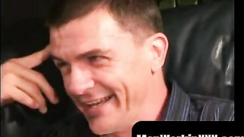 MenWorkinXXX.com - Handsome mature dude jerks off and covers his hands in hot cum