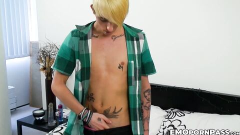 Tantrum Desire feeling every inch of his lengthy dildo while jacking off