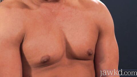 Soccer jock Santino Fausto solo masturbates his huge dick