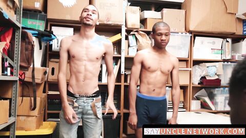 SayUncleNetwork.com - Ebony thief gets barebacked while worshipping officer's cock