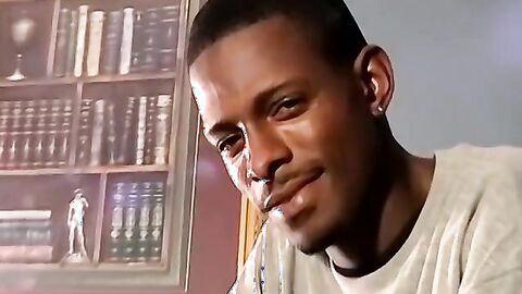 JoeSchmoeXXX.com - Handsome ebony deviant Joey strokes his cock before cumming