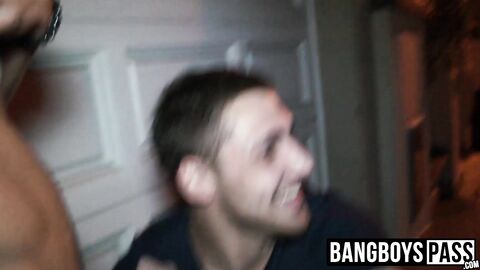 Stud barebacked outside doggy style before tasting cum