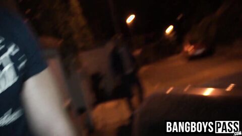 Stud barebacked outside doggy style before tasting cum