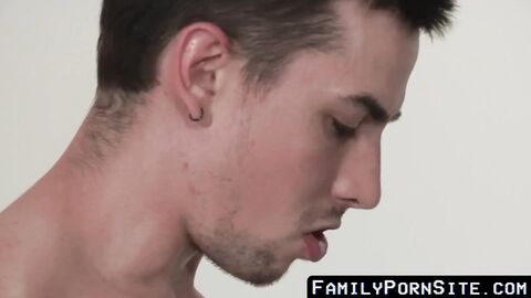 FamilyPornSite.com - Tattooed stepbrother used for rough raw fucking by his stepdaddy