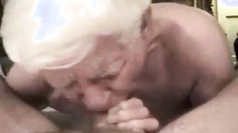 Grandpa Sucks and Takes Huge Cock Bareback