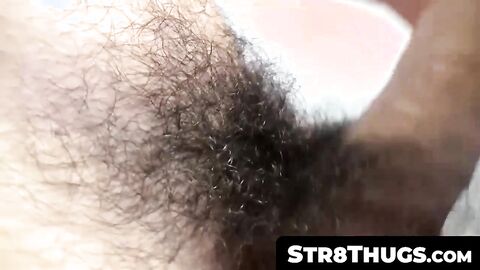 Str8Thugs.com - Attractive twink thug's solo hairy dick stroking and cum blasting sce