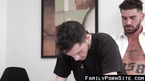FamilyPornSite.com - Horny stepson barebacked by his businessman stepdaddy in the off