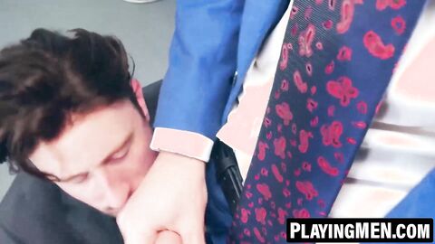 PlayingMen.com - Drew Dixon's thick cock ridden by sexy office mate Pol Dixon