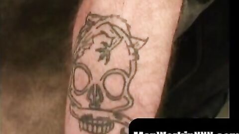 MenWorkinXXX.com - Mature punk plays with his hard cock and shoots out a massive load