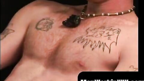 MenWorkinXXX.com - Mature punk plays with his hard cock and shoots out a massive load