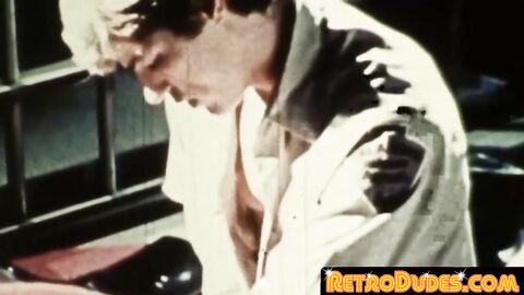 RetroDudes.com - Horny vintage police rides convict cock between the bars