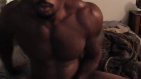 Tattooed Muscle Hunk Strokes His Big Cock on Webcam