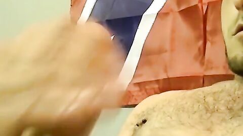 JoeSchmoeXXX.com - Hairy amateur gay dude smokes and strokes his cock solo