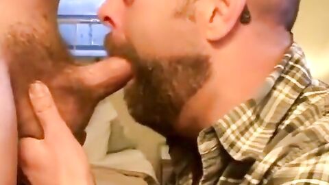 Bearded Bear Takes Two Loads to the Face