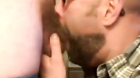 Bearded Bear Takes Two Loads to the Face