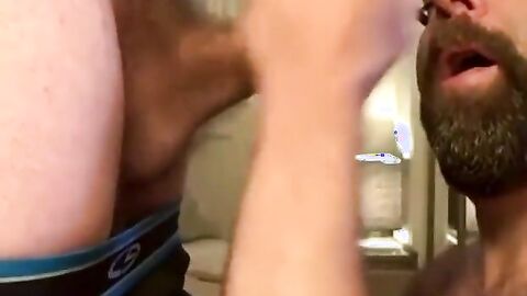 Bearded Bear Takes Two Loads to the Face