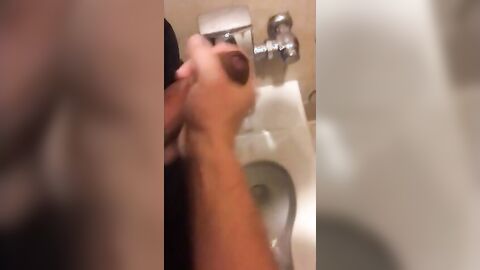 Hardcore Action in the Bathroom with Gaping and Handjobs