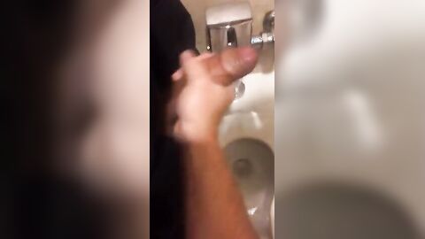 Hardcore Action in the Bathroom with Gaping and Handjobs
