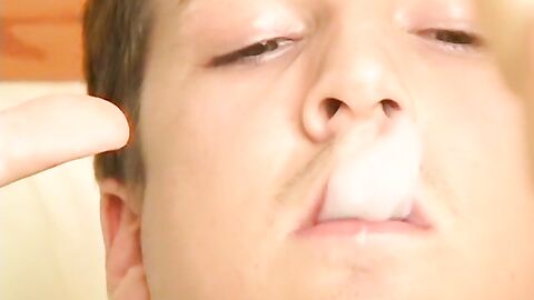 Gentle ass fingerfucking and sensual cock jerking by handsome Joshua